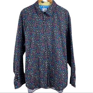 Society Of Threads Dress Shirt XXL Martini Glass Button Up Slim Fit Stretch